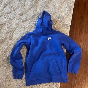 Nike Blue Hooded Sweatshirt with Black Swoosh Tag